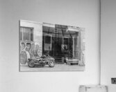 Parked Motorbike In A Montreal Alleyway In Black And White  Acrylic Print