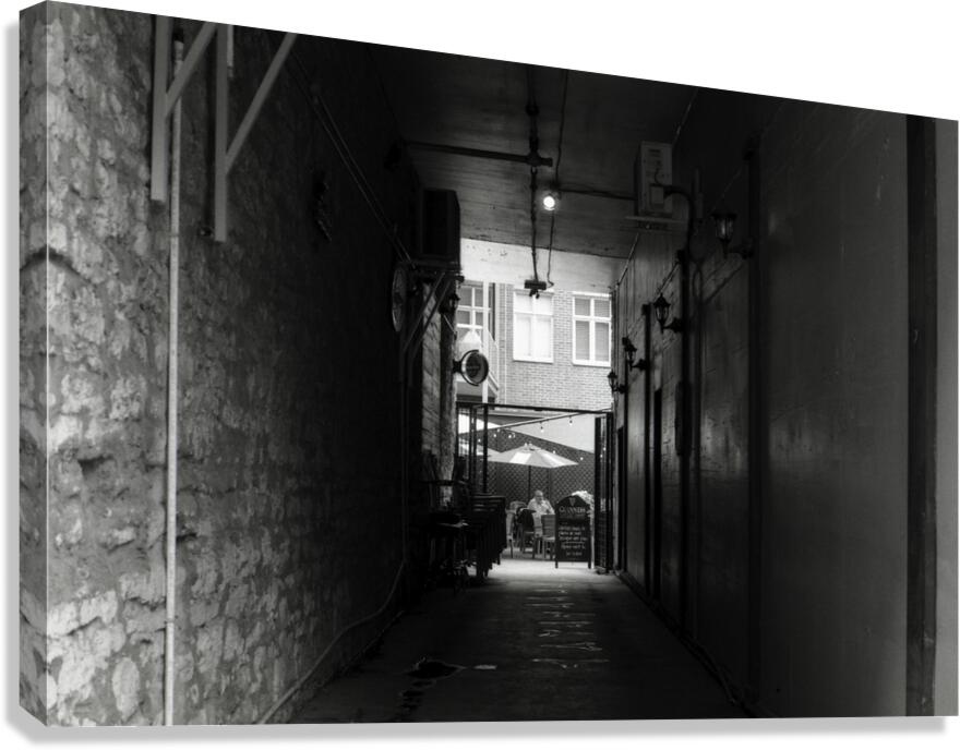 Cozy Restaurant In The Back Of An Alley  Canvas Print