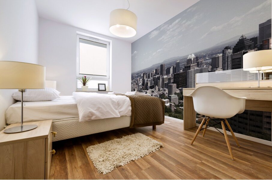 Montreal Skyline On A Sunny Day Mural print