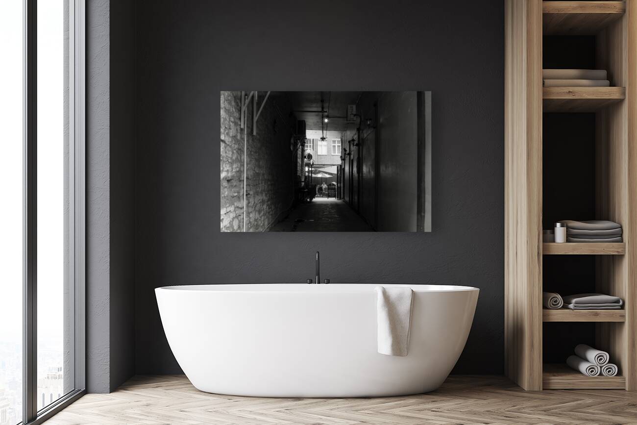 Cozy Restaurant In The Back Of An Alley Reproduction